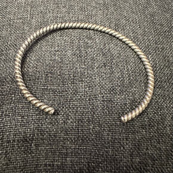 NWOT Sterling Silver Rope Twist Open Bangle Cuff Bracelet - Picture 2 of 2
